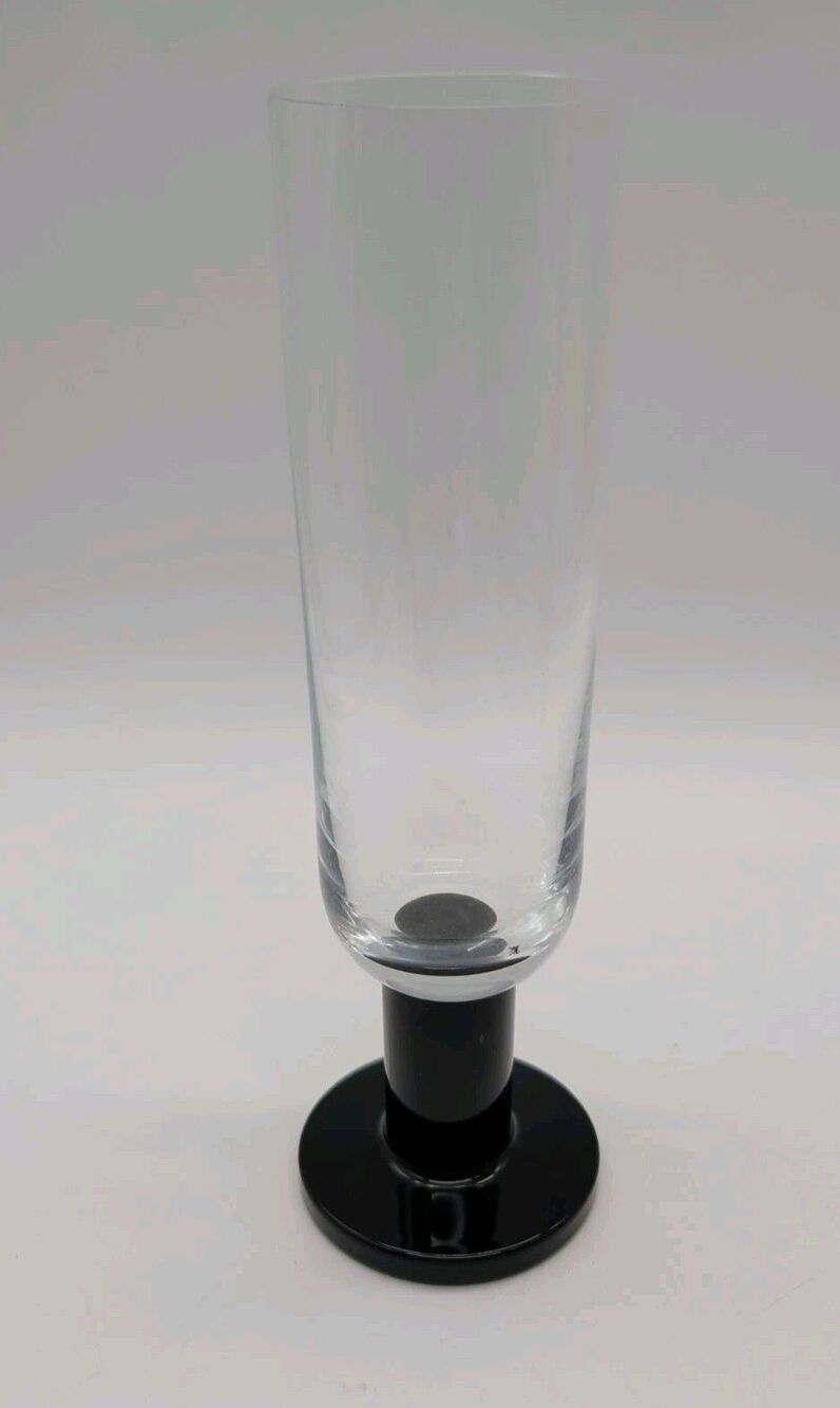 Crate and Barrel Viva Black Stem Champagne Flute Glass 7 1/2" Replacement